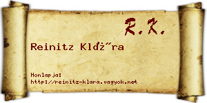 Reinitz Klára névjegykártya