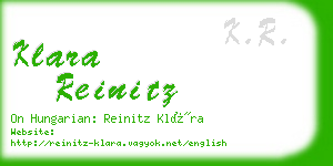 klara reinitz business card